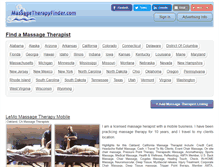 Tablet Screenshot of massagetherapyfinder.com